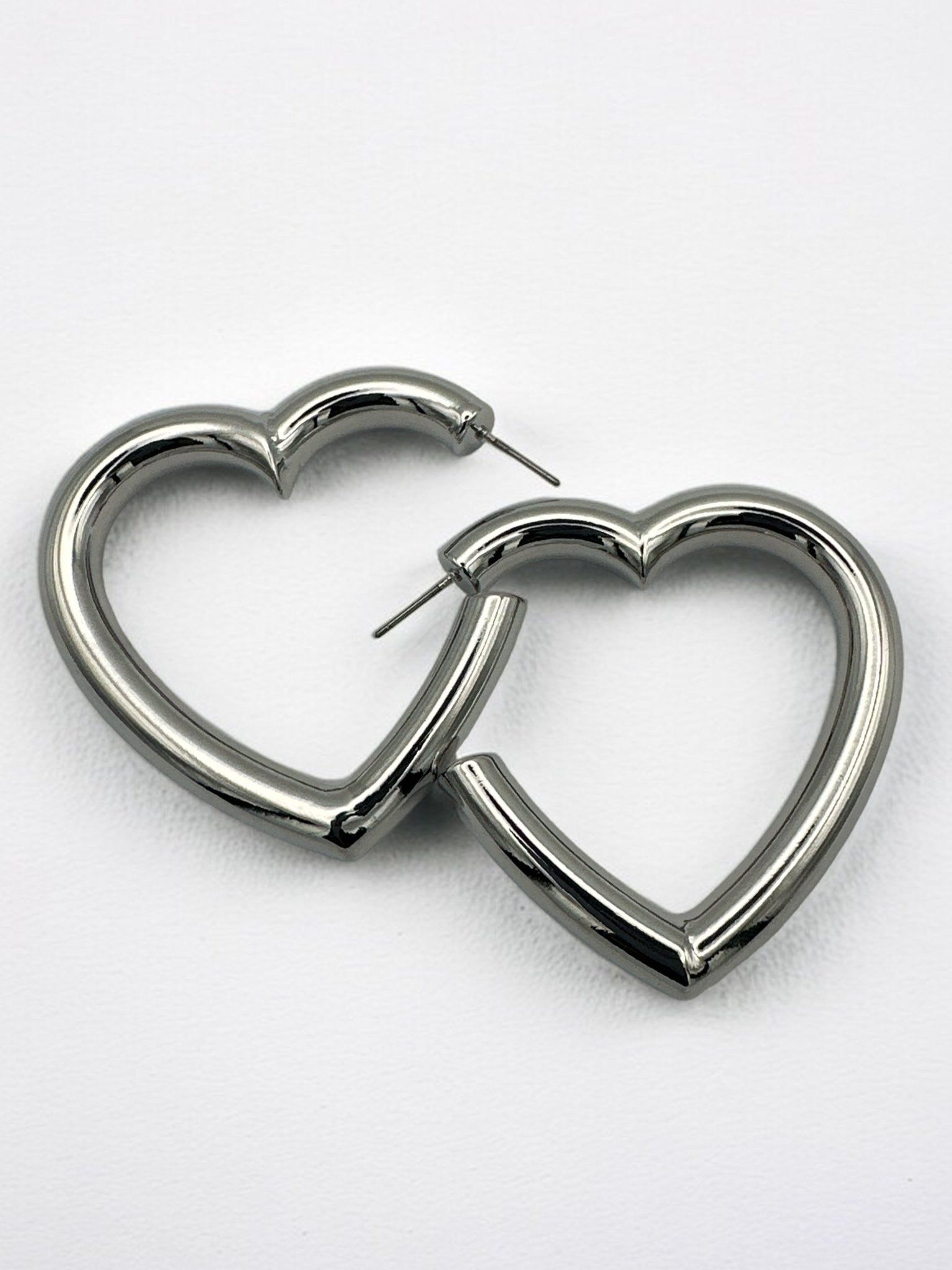 Chunky Bold 5cm Heart Shaped Statement Love Hoop Earrings - Fatisha Boutique