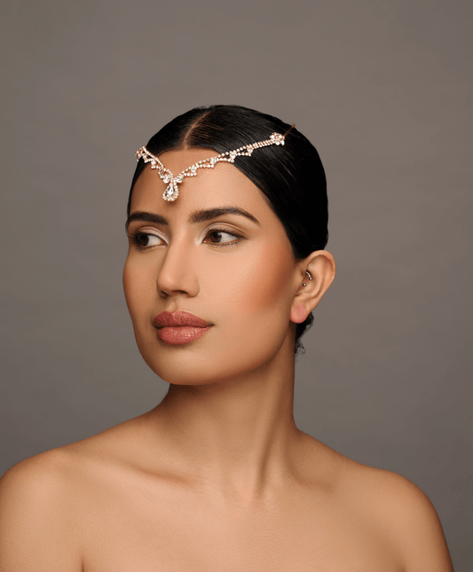 Diamante Forehead Rhinestone Tassels Bridal Headpiece Hair Clip Jewellery - Fatisha Boutique