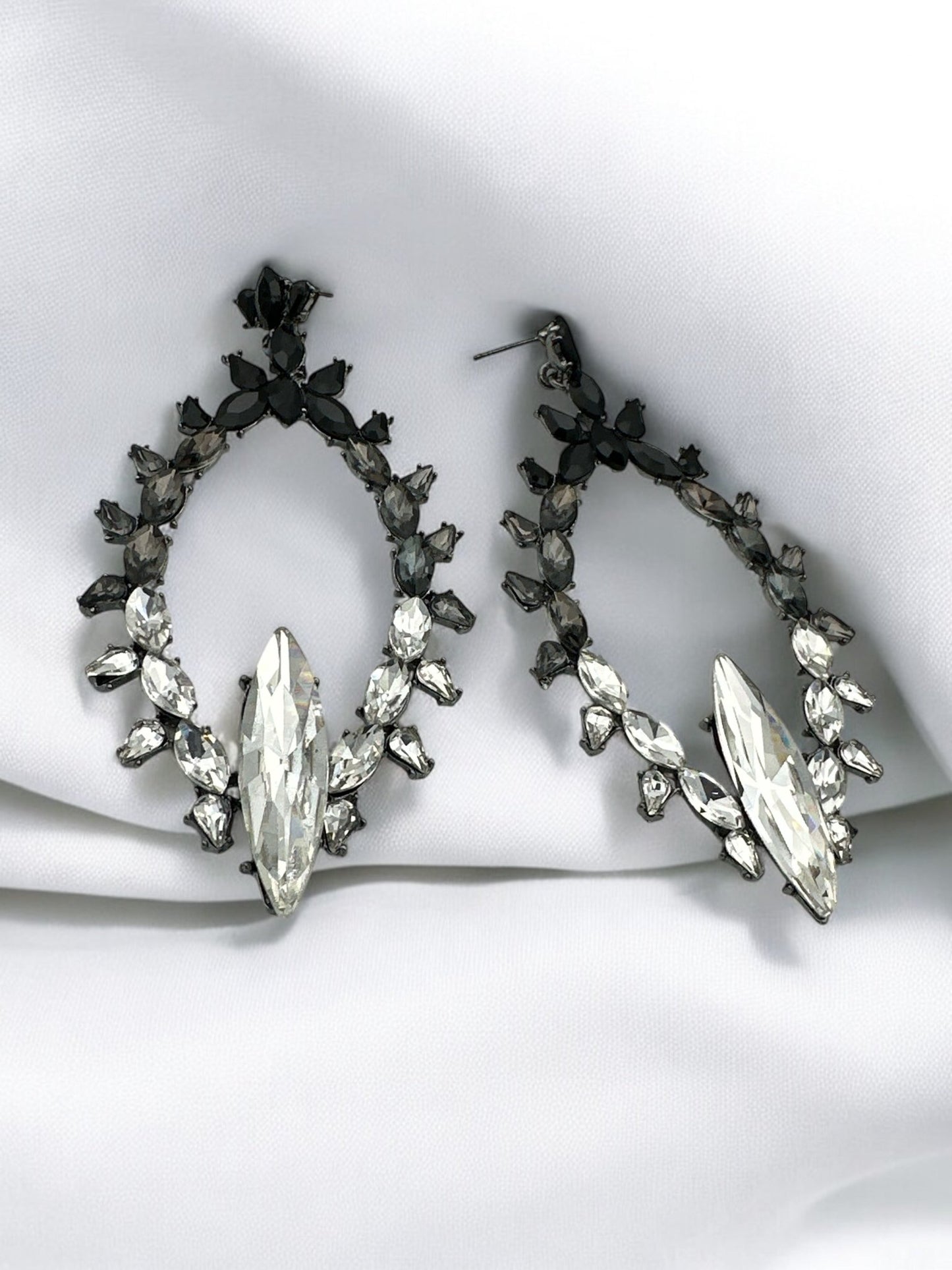 Diamante Rhinestone Sparkle Large Elegant Statement Earrings - Fatisha Boutique