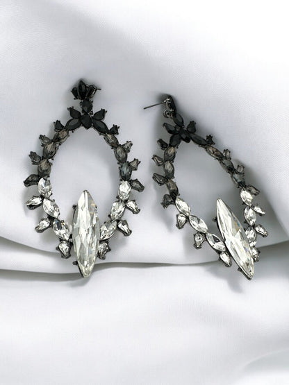 Diamante Rhinestone Sparkle Large Elegant Statement Earrings - Fatisha Boutique