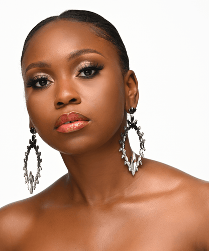 Diamante Rhinestone Sparkle Large Elegant Statement Earrings - Fatisha Boutique