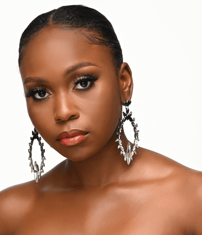 Diamante Rhinestone Sparkle Large Elegant Statement Earrings - Fatisha Boutique