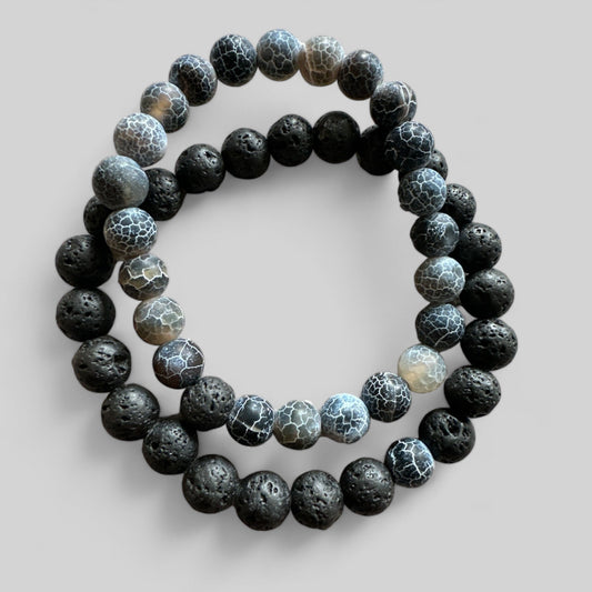 Double Lava Elasticity Beaded Bangle Bracelets - Fatisha Boutique
