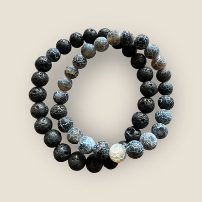 Double Lava Elasticity Beaded Bangle Bracelets - Fatisha Boutique