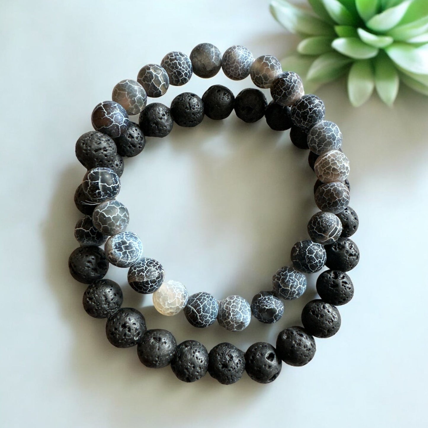 Double Lava Elasticity Beaded Bangle Bracelets - Fatisha Boutique
