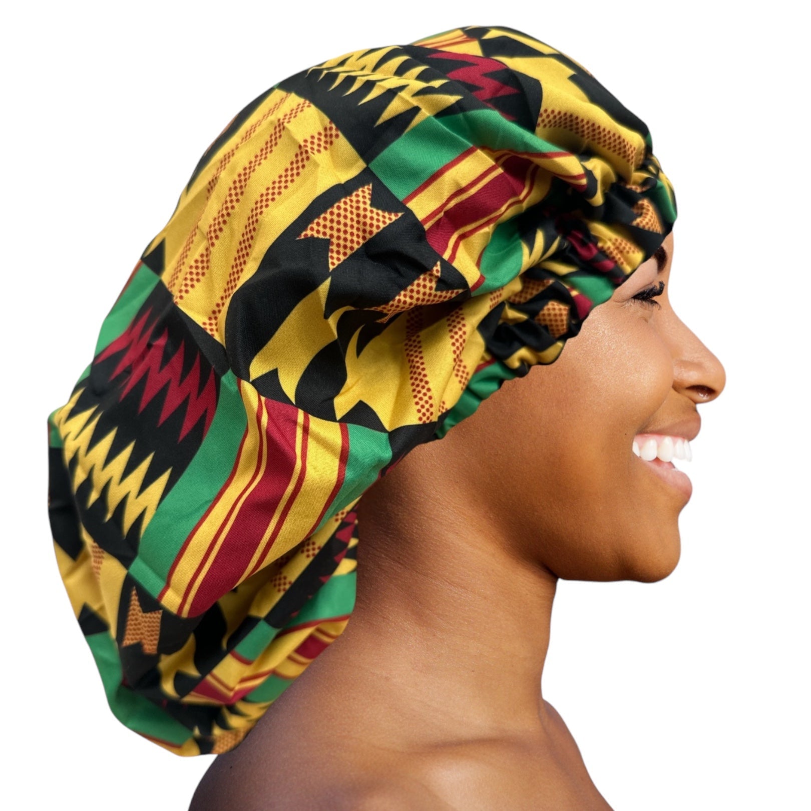 Double Layered Ankara Satin Silk Reversible Bonnet Cap - Fatisha Boutique