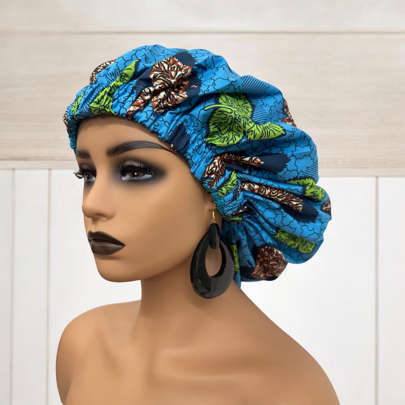 Double Layered Ankara Satin Silk Reversible Bonnet Cap - Fatisha Boutique