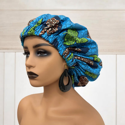 Double Layered Ankara Satin Silk Reversible Bonnet Cap - Fatisha Boutique