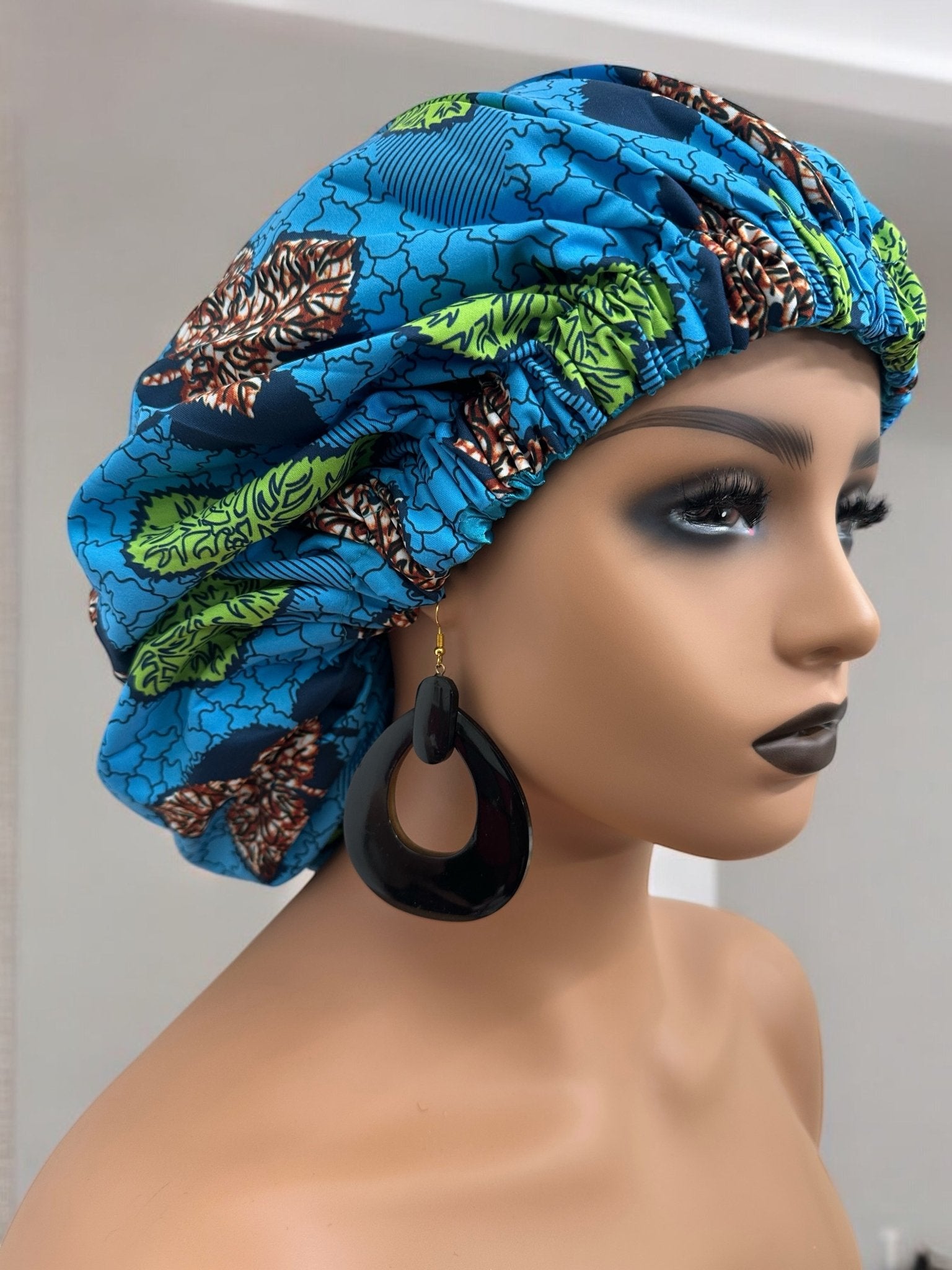 Double Layered Ankara Satin Silk Reversible Bonnet Cap - Fatisha Boutique