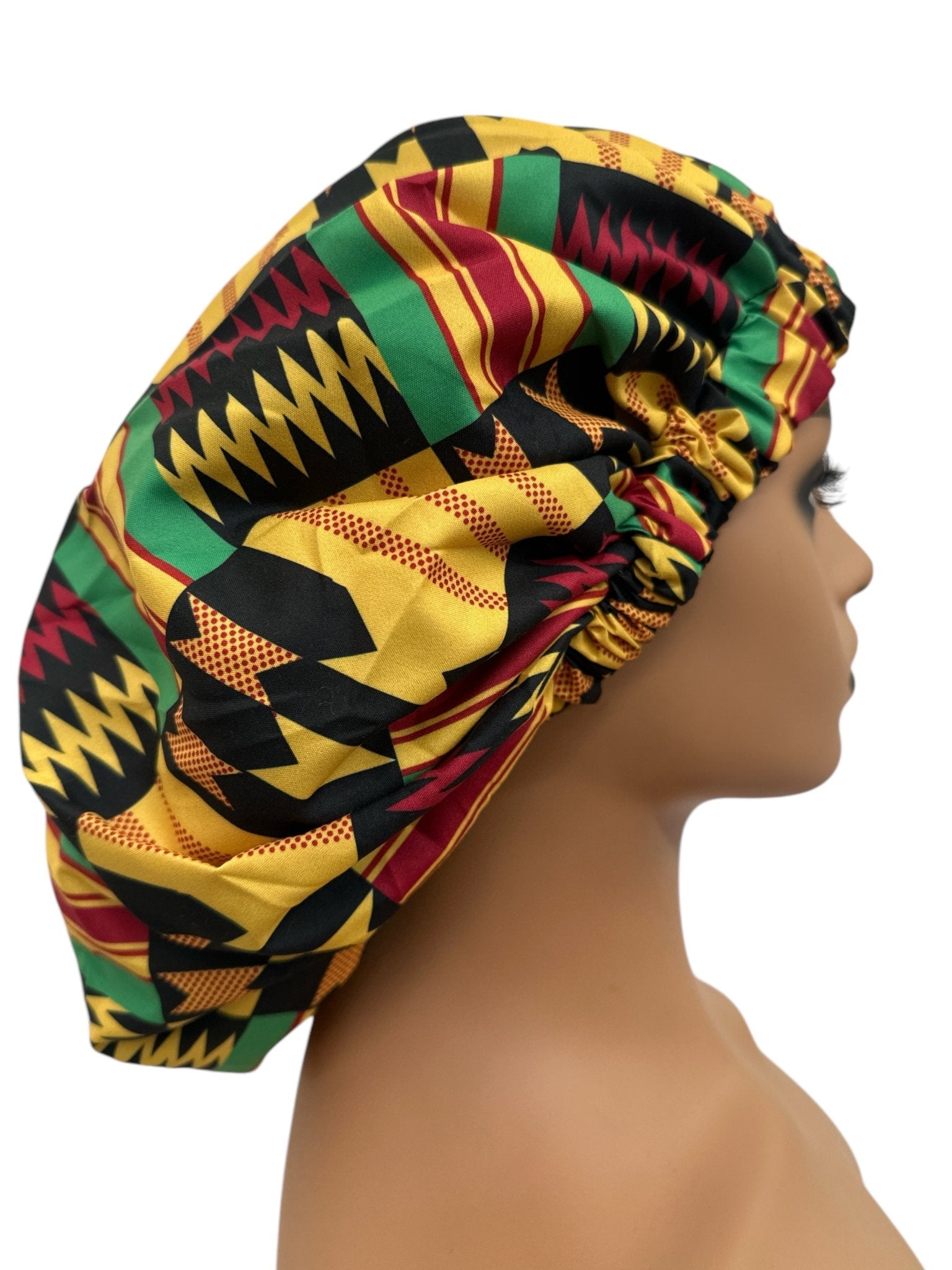 Double Layered Ankara Satin Silk Reversible Bonnet Cap - Fatisha Boutique