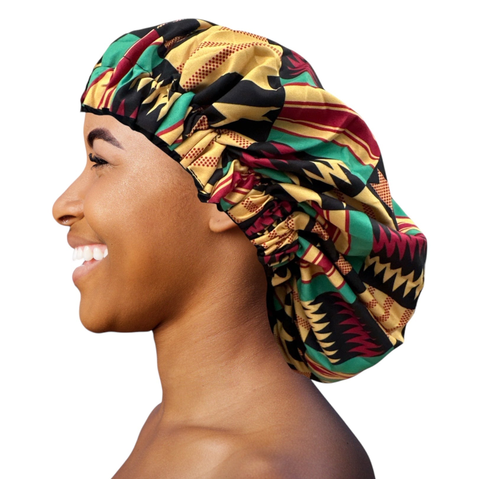 Double Layered Ankara Satin Silk Reversible Bonnet Cap - Fatisha Boutique