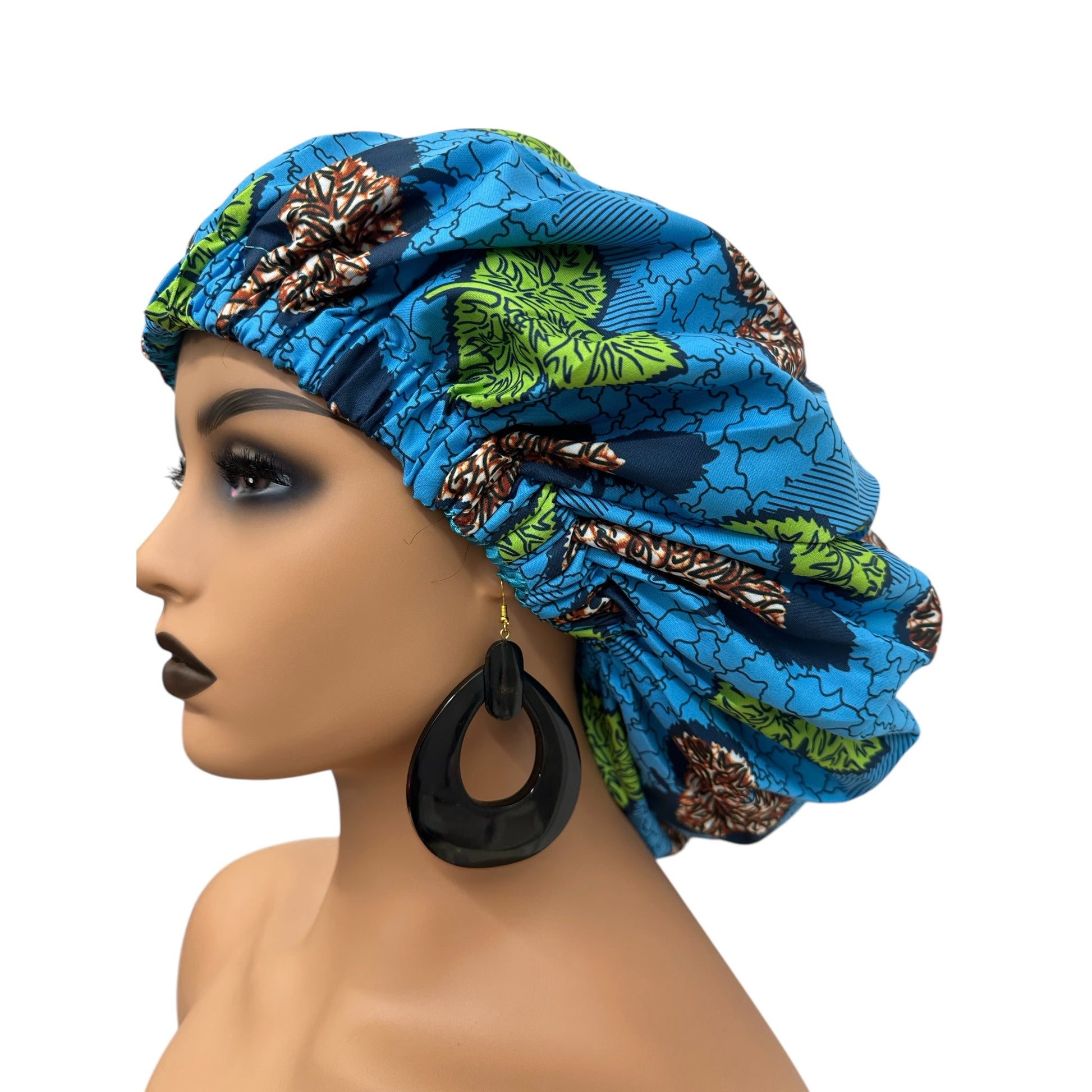 Double Layered Ankara Satin Silk Reversible Bonnet Cap - Fatisha Boutique
