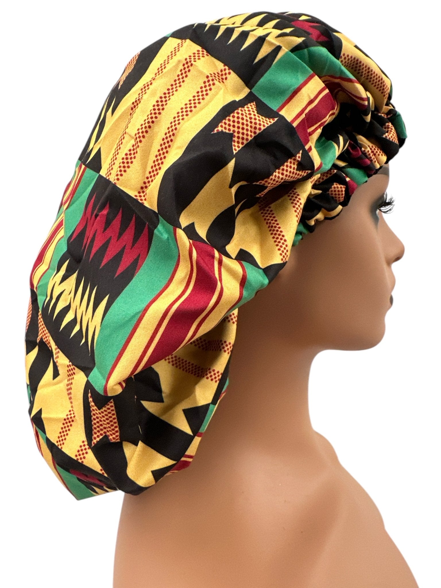Double Layered Ankara Satin Silk Reversible Bonnet Cap - Fatisha Boutique