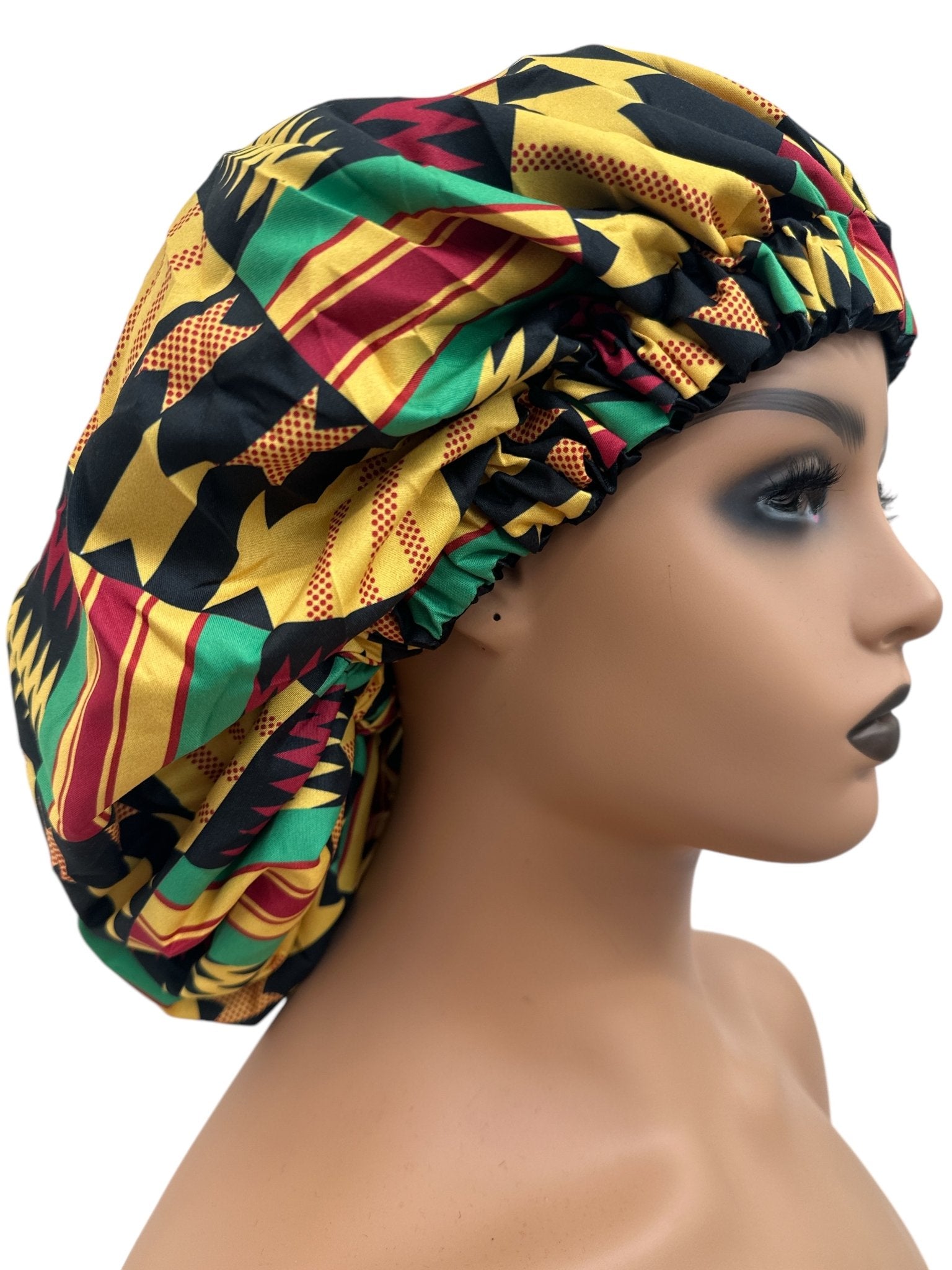 Double Layered Ankara Satin Silk Reversible Bonnet Cap - Fatisha Boutique