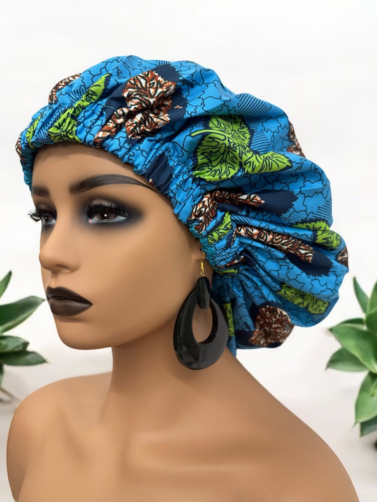 Double Layered Ankara Satin Silk Reversible Bonnet Cap - Fatisha Boutique