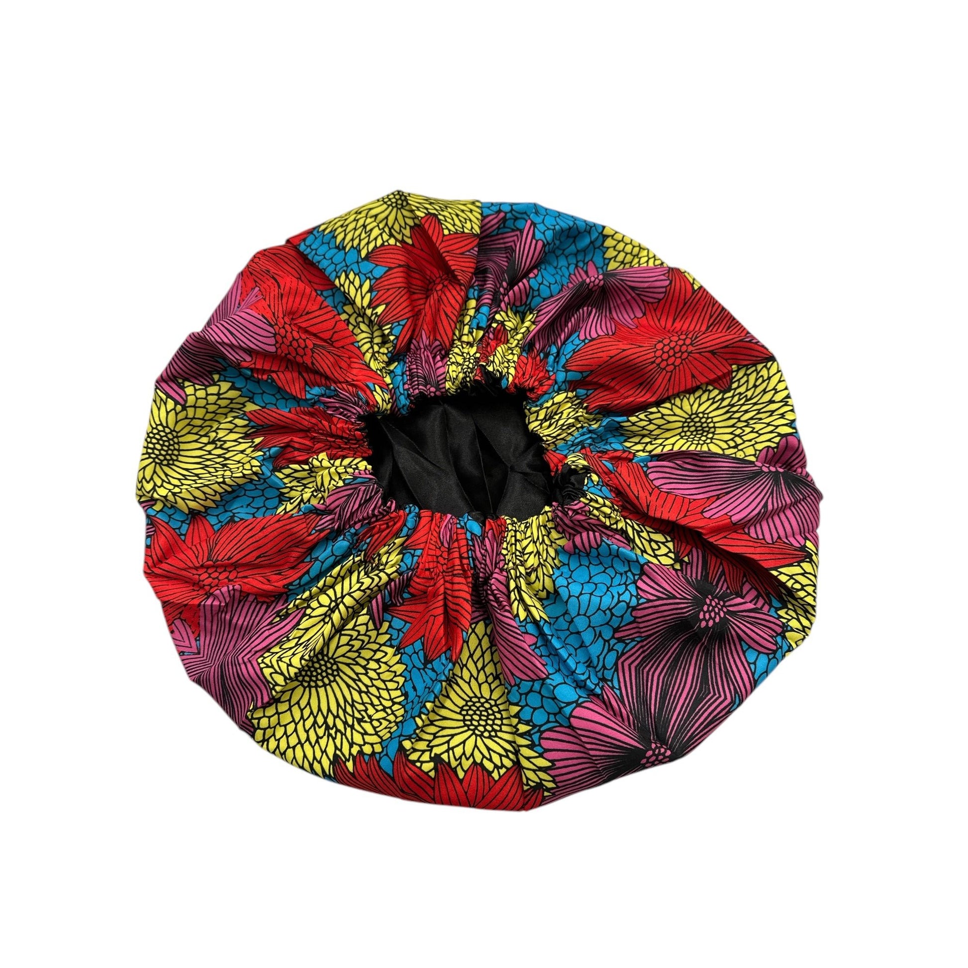 Double - Layered Ankara Satin Silk Reversible Bonnet Cap – Extra Large for Braids & Natural Hair Protection - Fatisha Boutique