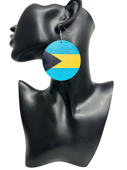 Double - Sided Caribbean Countries Bold Statement Dangle Earrings - Fatisha Boutique