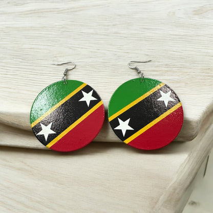 Double - Sided Caribbean Countries Bold Statement Dangle Earrings - Fatisha Boutique
