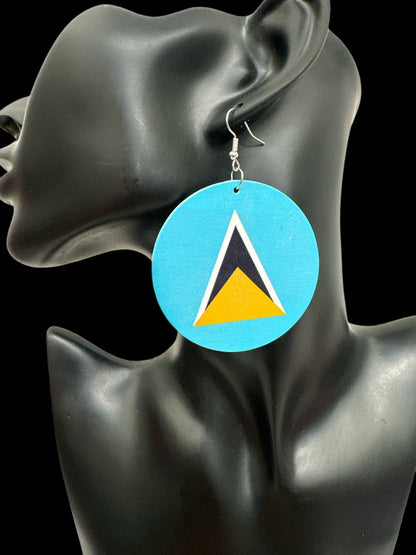 Double - Sided Caribbean Countries Bold Statement Dangle Earrings - Fatisha Boutique
