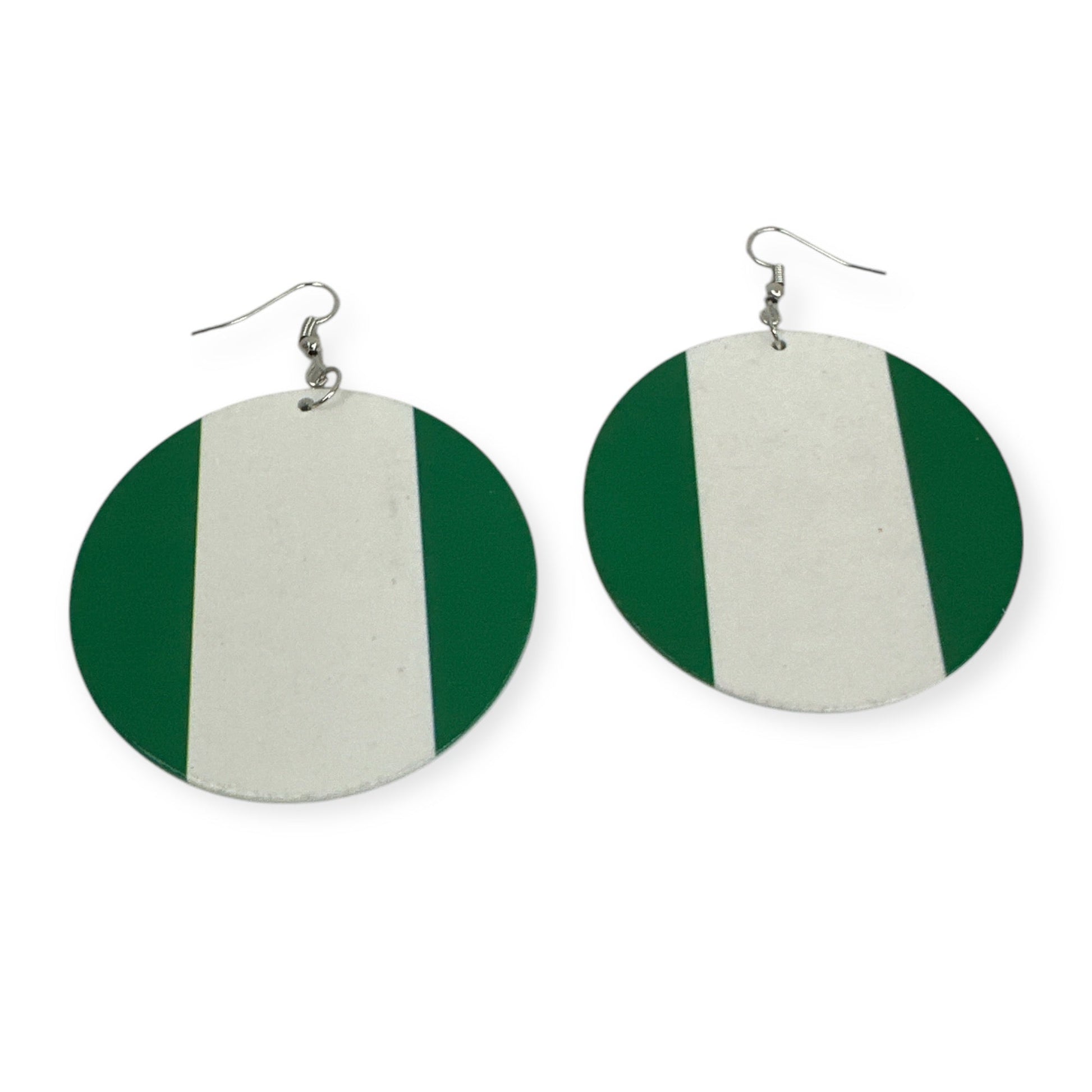Double - Sided West African Countries Flags Print Round Dangle Earrings – Lightweight Statement Earrings for Women - Fatisha Boutique