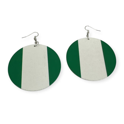 Double - Sided West African Countries Flags Print Round Dangle Earrings – Lightweight Statement Earrings for Women - Fatisha Boutique
