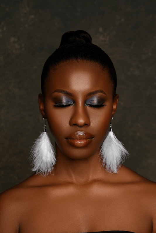 Drop Earrings with Fluffy Pom Pom – Cute & Fun Statement Jewellery - Fatisha Boutique
