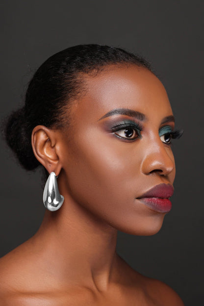 Elegant Abstract Droplet Stud Earrings - Modern Statement Jewellery - Fatisha Boutique