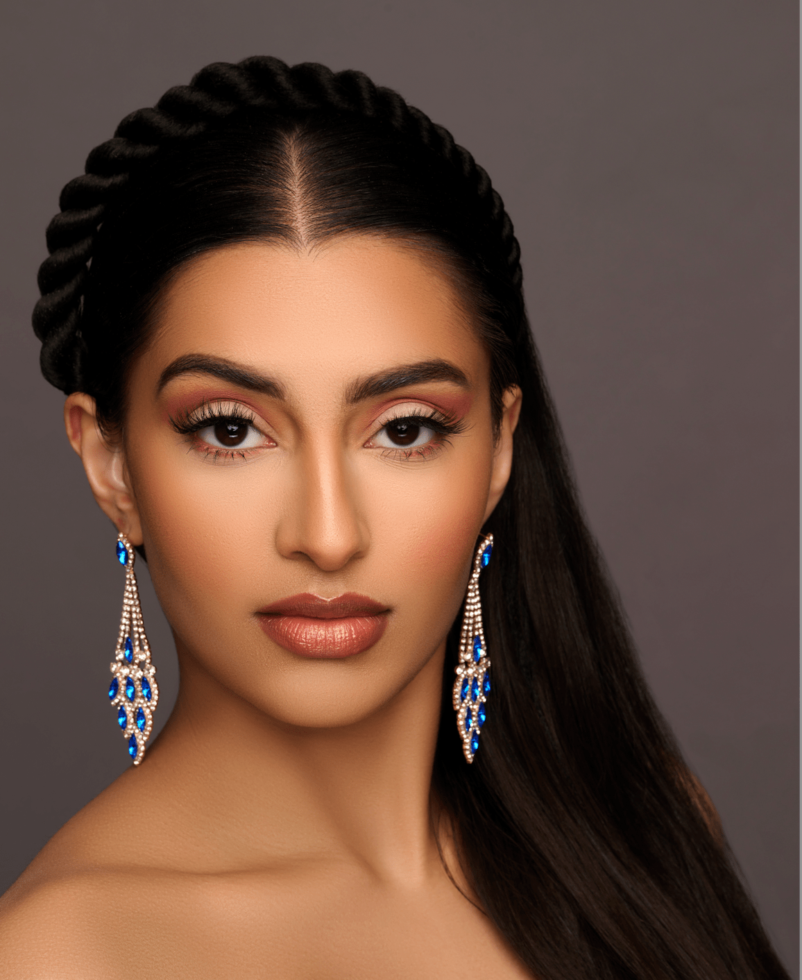 Elegant Blue Rhinestone Dangle Earrings – Luxury Statement Crystal Earrings for Women - Fatisha Boutique