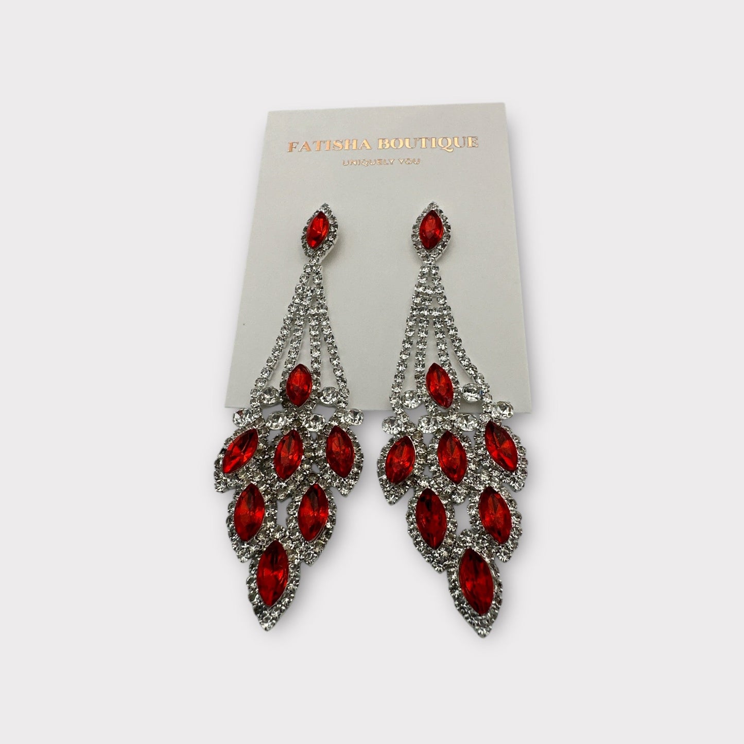 Elegant Blue Rhinestone Dangle Earrings – Luxury Statement Crystal Earrings for Women - Fatisha Boutique