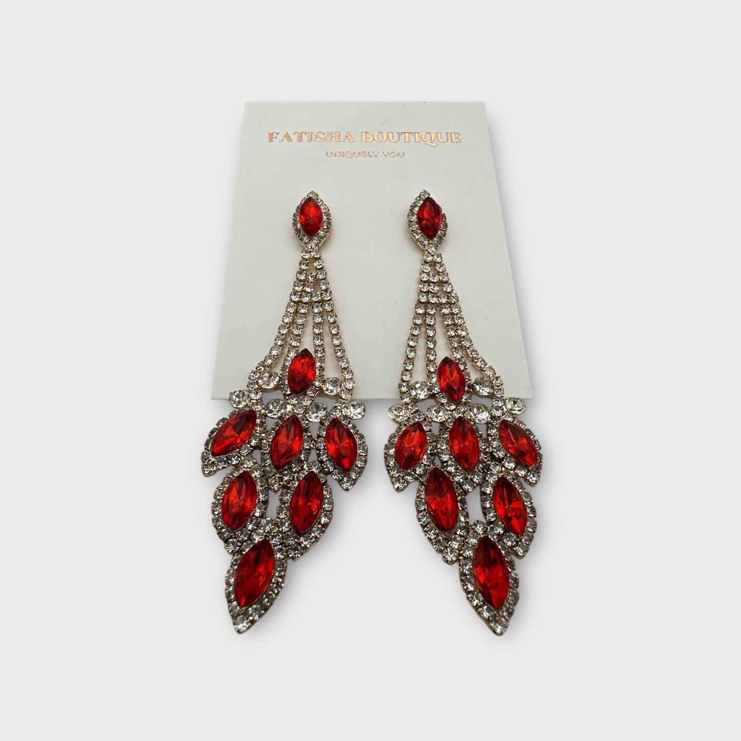 Elegant Blue Rhinestone Dangle Earrings – Luxury Statement Crystal Earrings for Women - Fatisha Boutique
