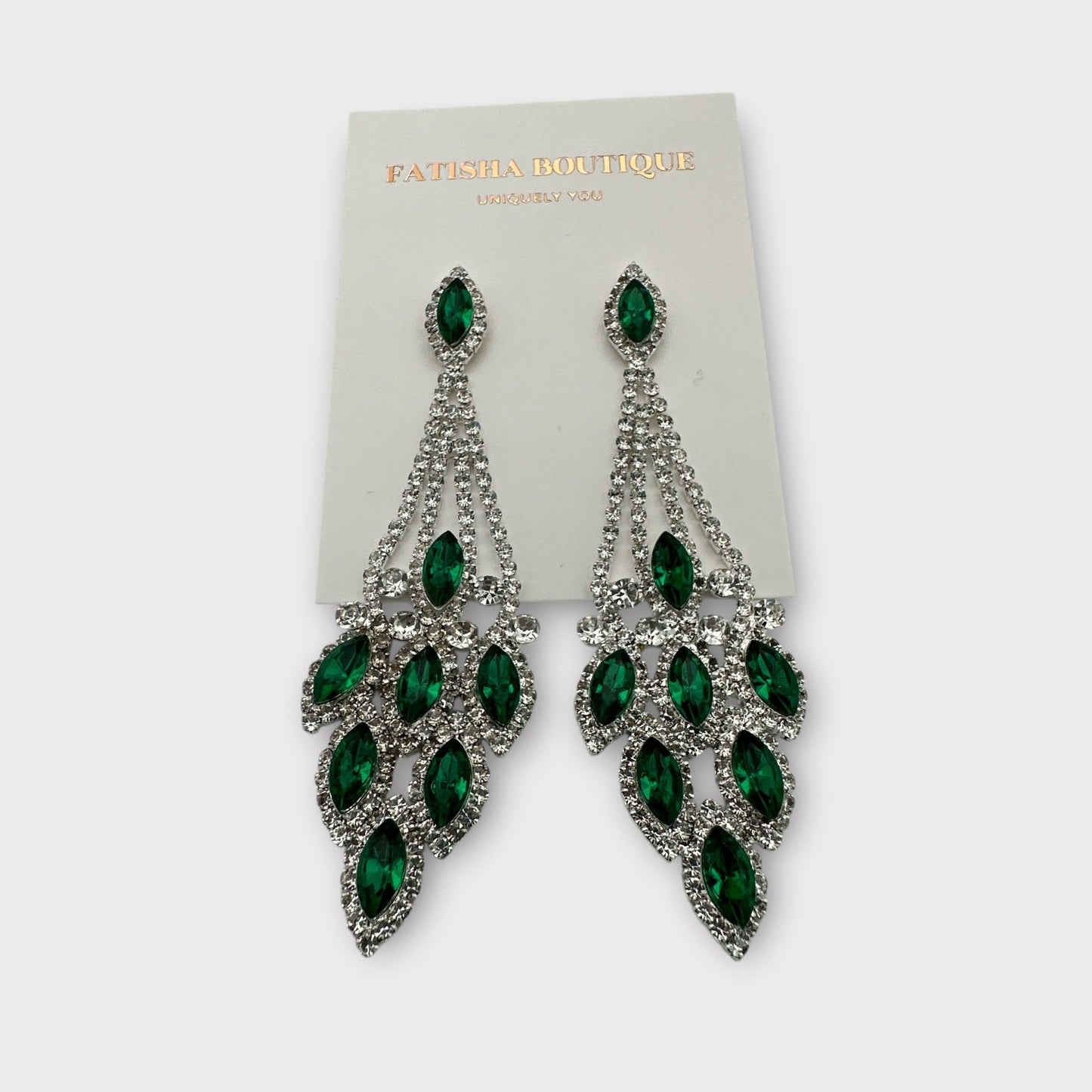 Elegant Blue Rhinestone Dangle Earrings – Luxury Statement Crystal Earrings for Women - Fatisha Boutique