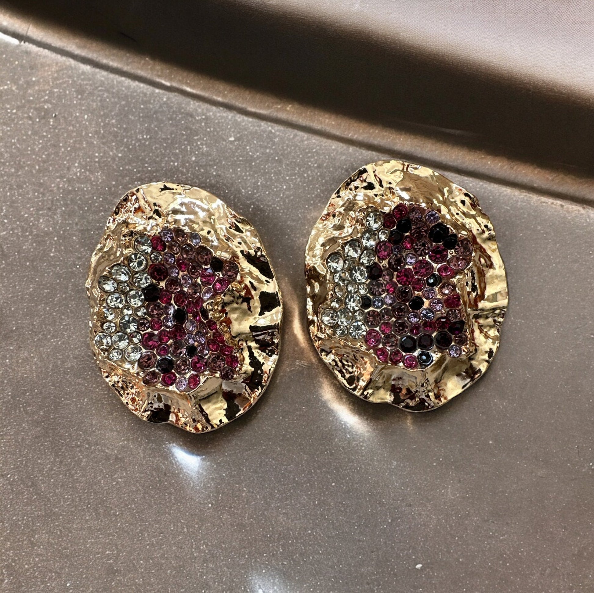 Elegant Bohemian Alloy Crystal Centred Statement Stud Drop Earrings - Fatisha Boutique