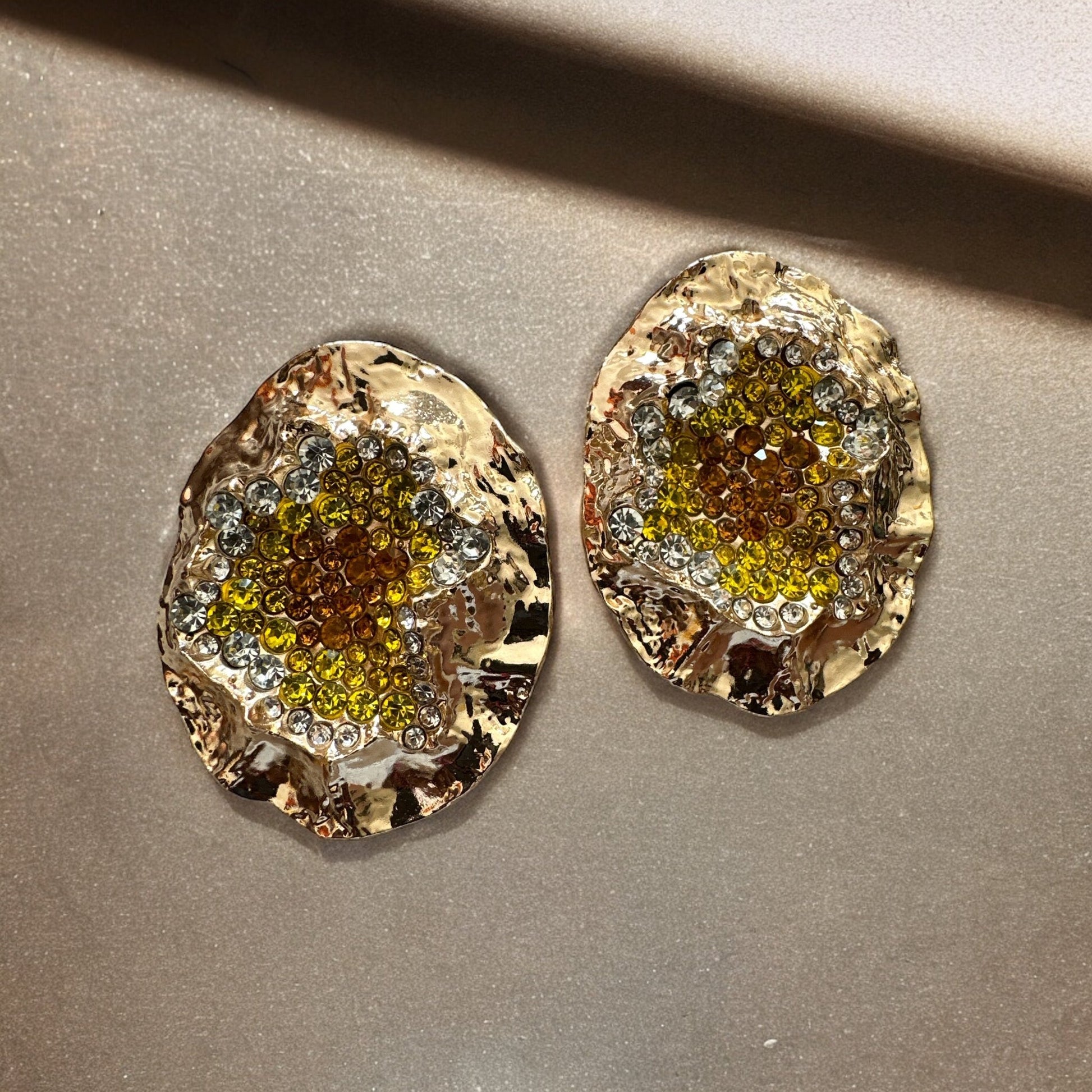 Elegant Bohemian Alloy Crystal Centred Statement Stud Drop Earrings - Fatisha Boutique