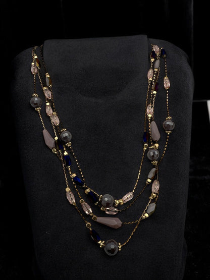 Elegant Bohemian Multilayer Beaded Necklace with Gold Accents - Fatisha Boutique