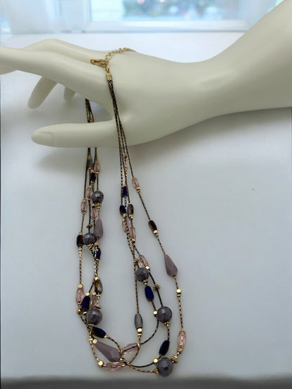 Elegant Bohemian Multilayer Beaded Necklace with Gold Accents - Fatisha Boutique