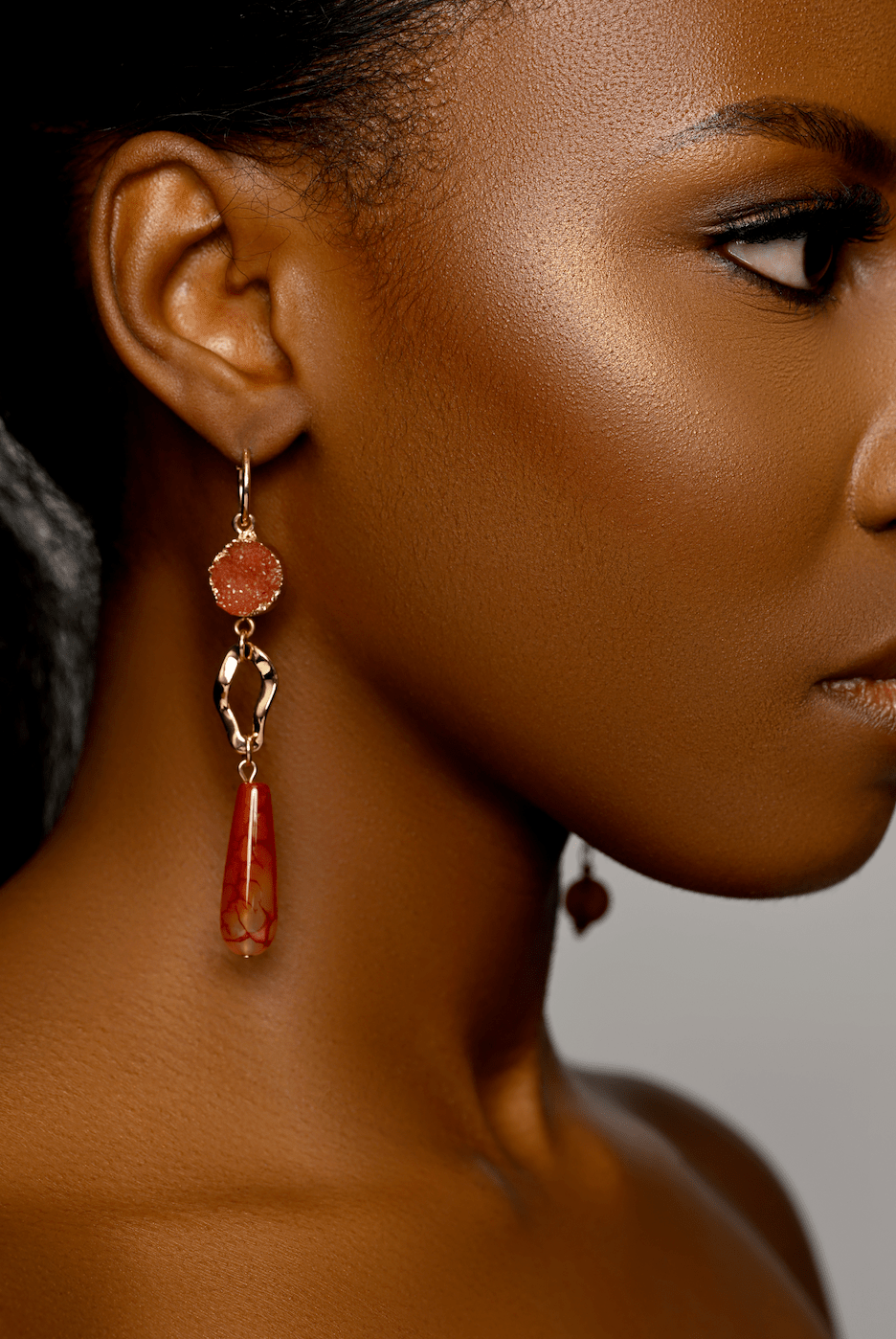 Elegant Boho Chic Gemstone & Druzy Dangle Earrings - Fatisha Boutique