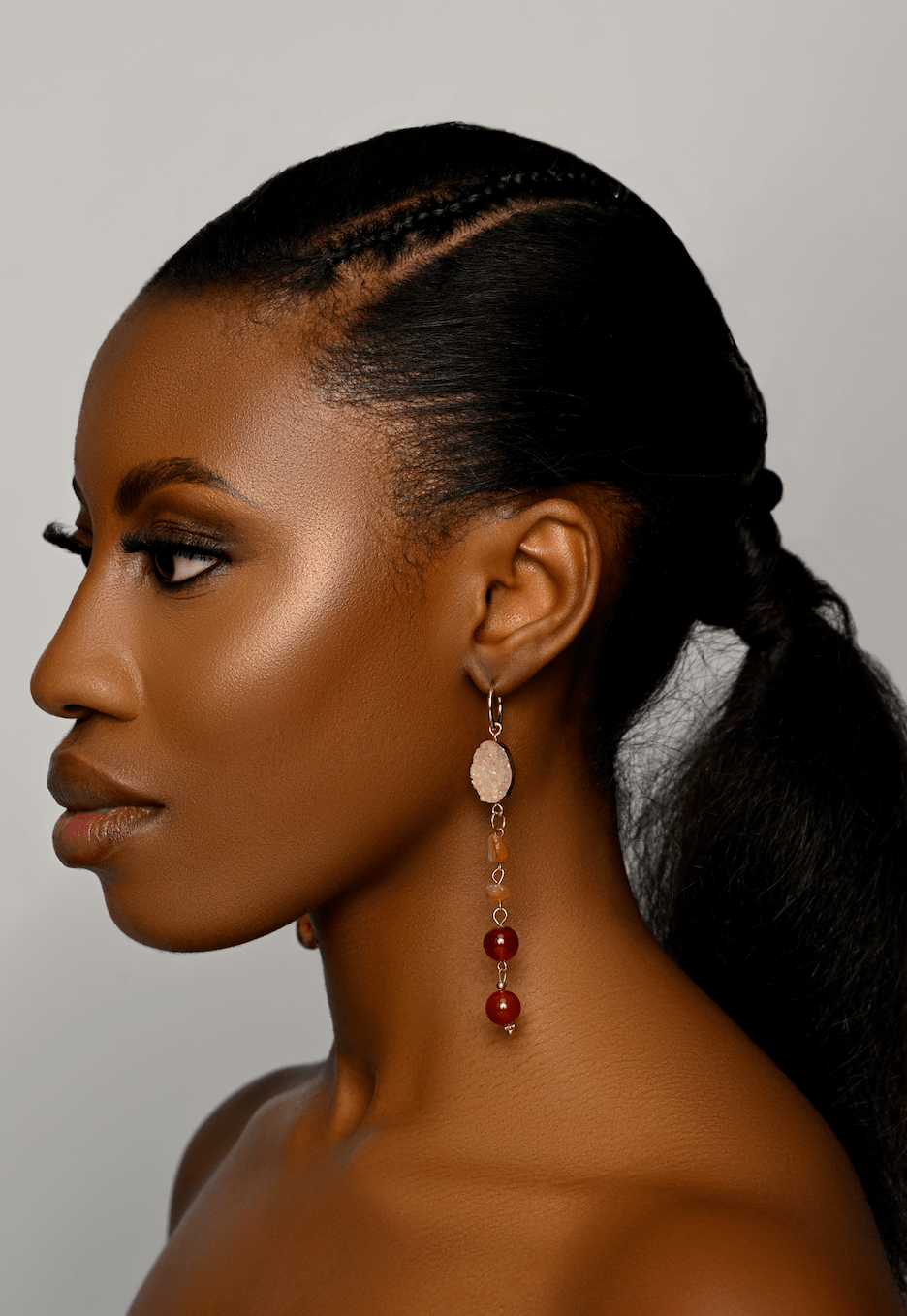 Elegant Boho Chic Gemstone & Druzy Dangle Earrings - Fatisha Boutique