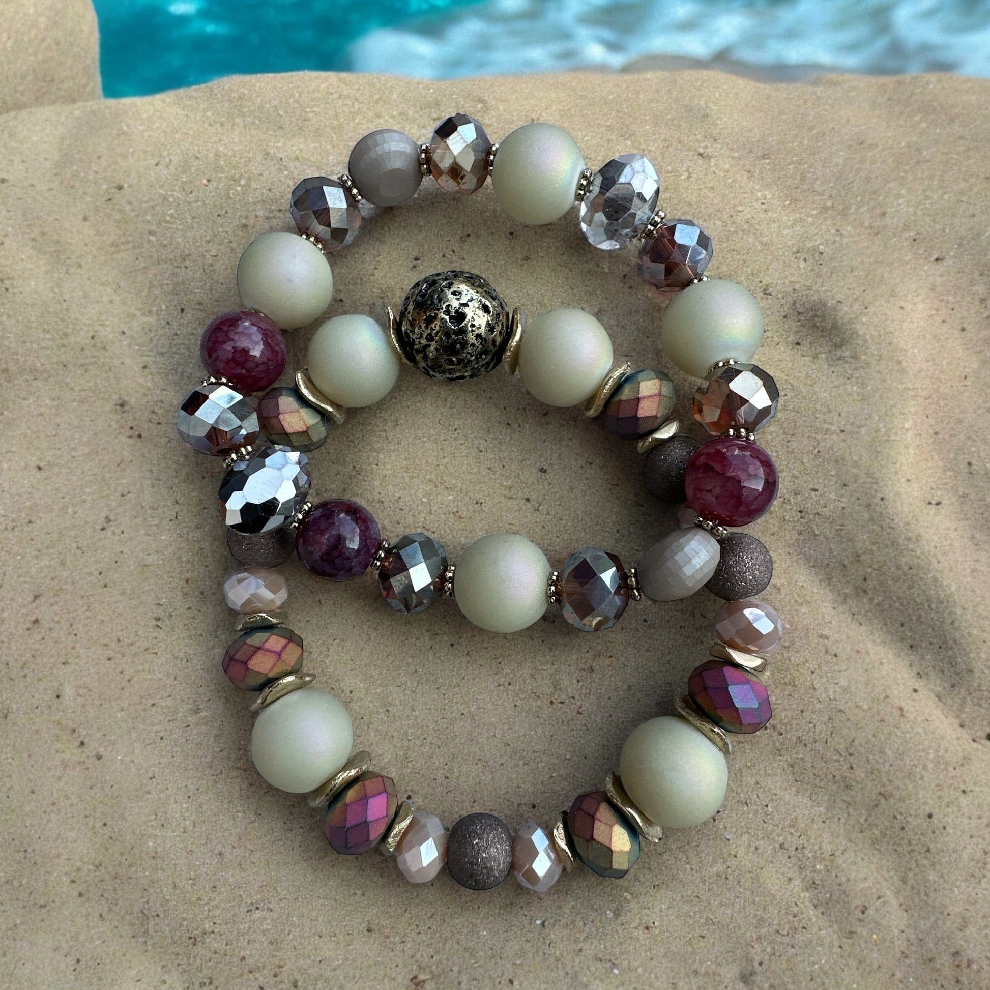 Elegant Boho Chic Multicoloured Beaded Bracelet Set - Fatisha Boutique
