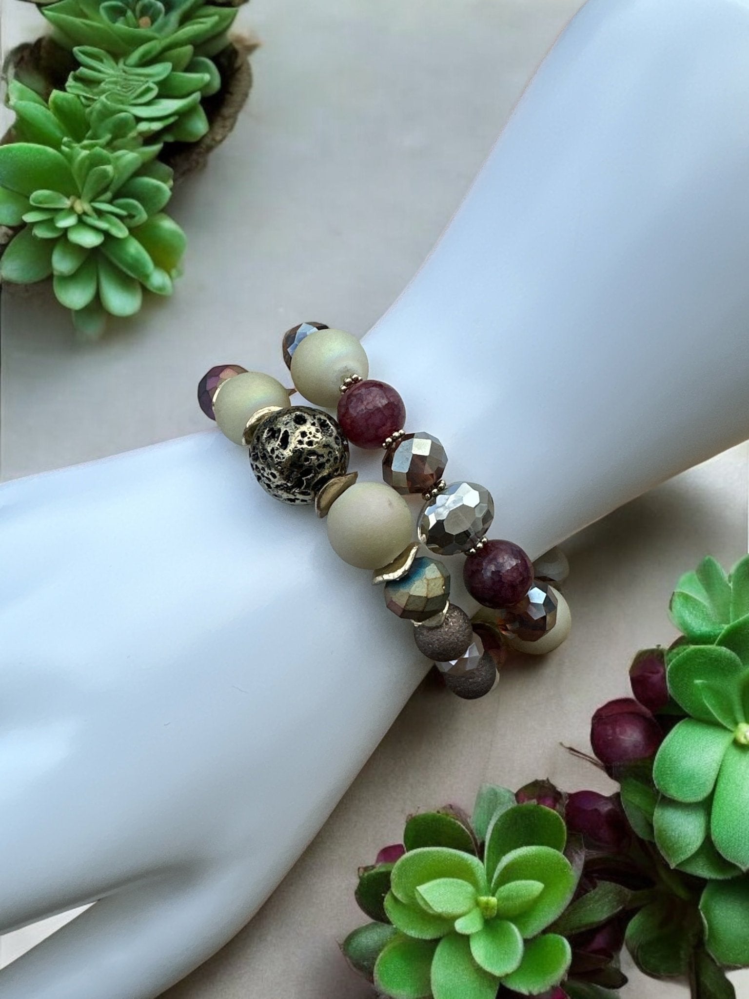 Elegant Boho Chic Multicoloured Beaded Bracelet Set - Fatisha Boutique