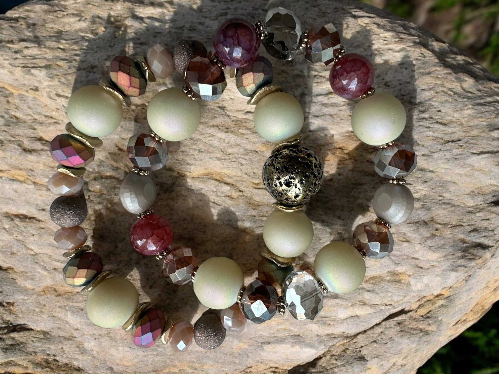 Elegant Boho Chic Multicoloured Beaded Bracelet Set - Fatisha Boutique