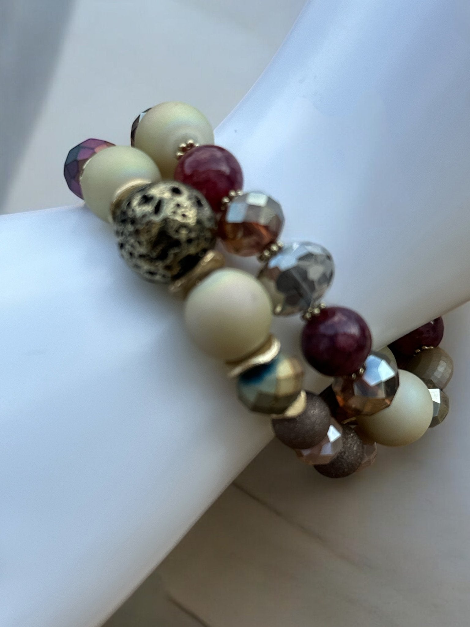 Elegant Boho Chic Multicoloured Beaded Bracelet Set - Fatisha Boutique