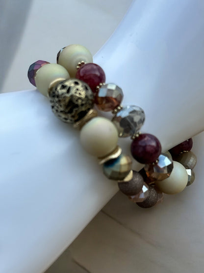 Elegant Boho Chic Multicoloured Beaded Bracelet Set - Fatisha Boutique