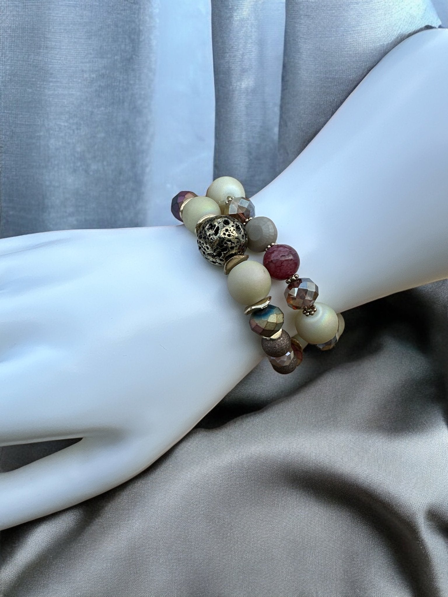 Elegant Boho Chic Multicoloured Beaded Bracelet Set - Fatisha Boutique