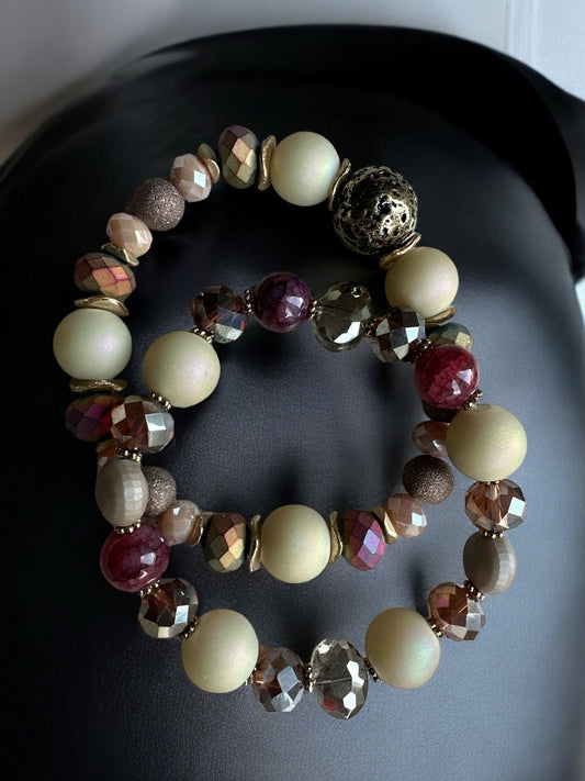 Elegant Boho Chic Multicoloured Beaded Bracelet Set - Fatisha Boutique