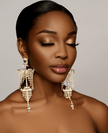 Elegant Chandelier Crystal Earrings – Statement Bridal and Evening Jewellery - Fatisha Boutique
