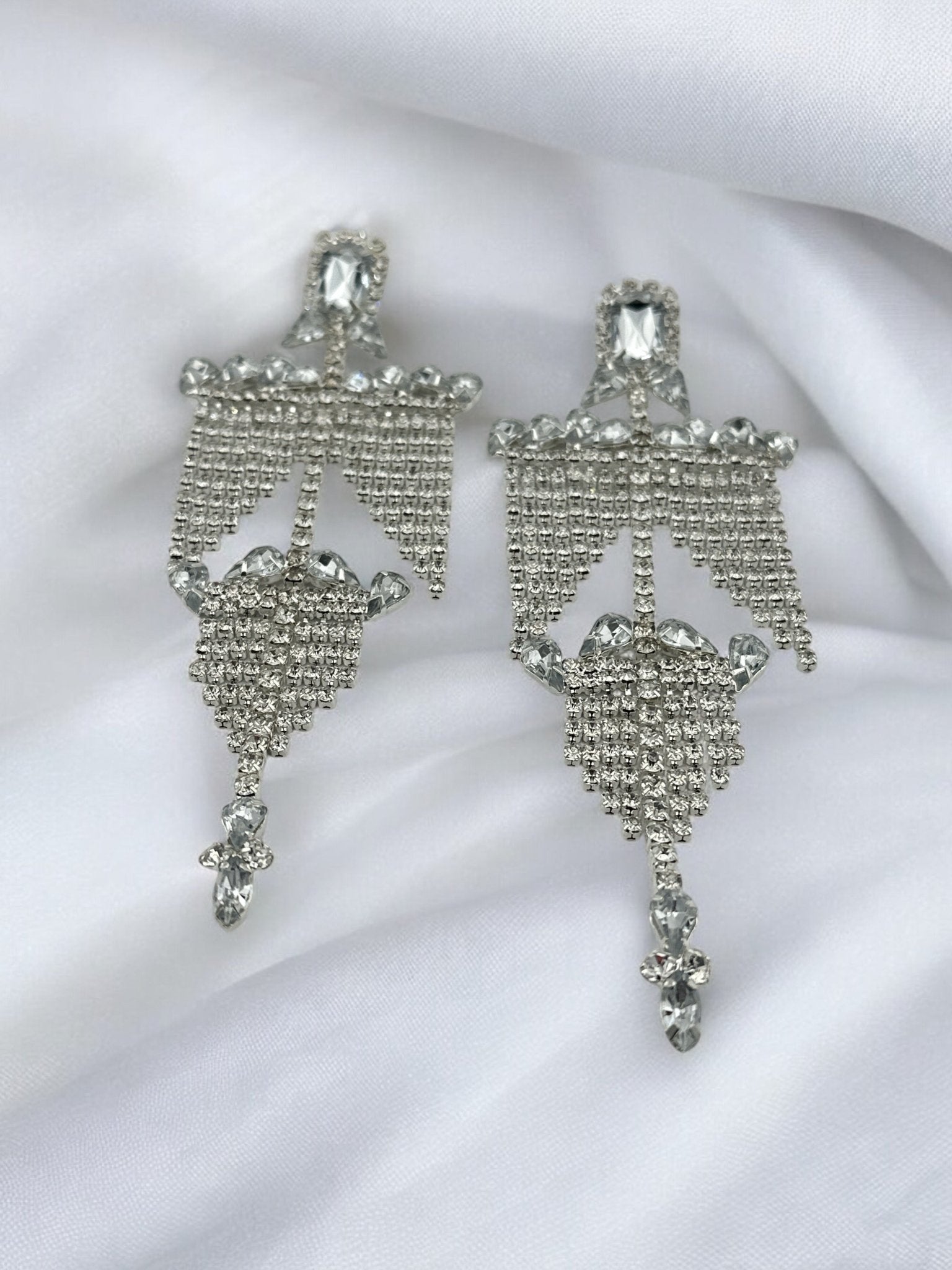 Elegant Chandelier Crystal Earrings – Statement Bridal and Evening Jewellery - Fatisha Boutique