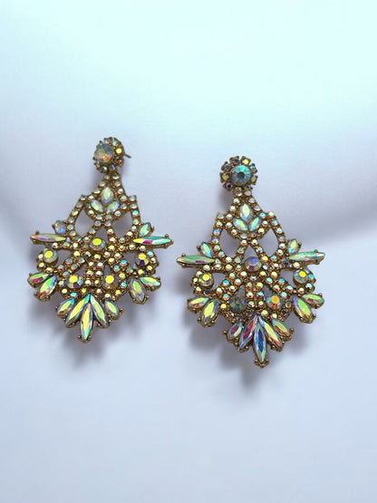 Elegant Diamante Rhinestone Dangle Earrings – Sparkling Statement Earrings for Women – Crystal Drop Earrings - Fatisha Boutique