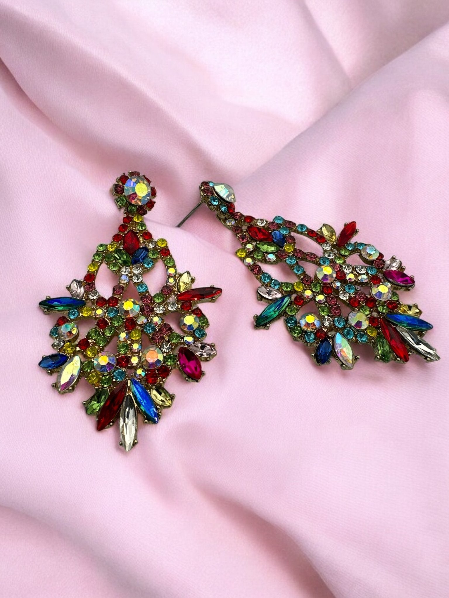 Elegant Diamante Rhinestone Dangle Earrings – Sparkling Statement Earrings for Women – Crystal Drop Earrings - Fatisha Boutique