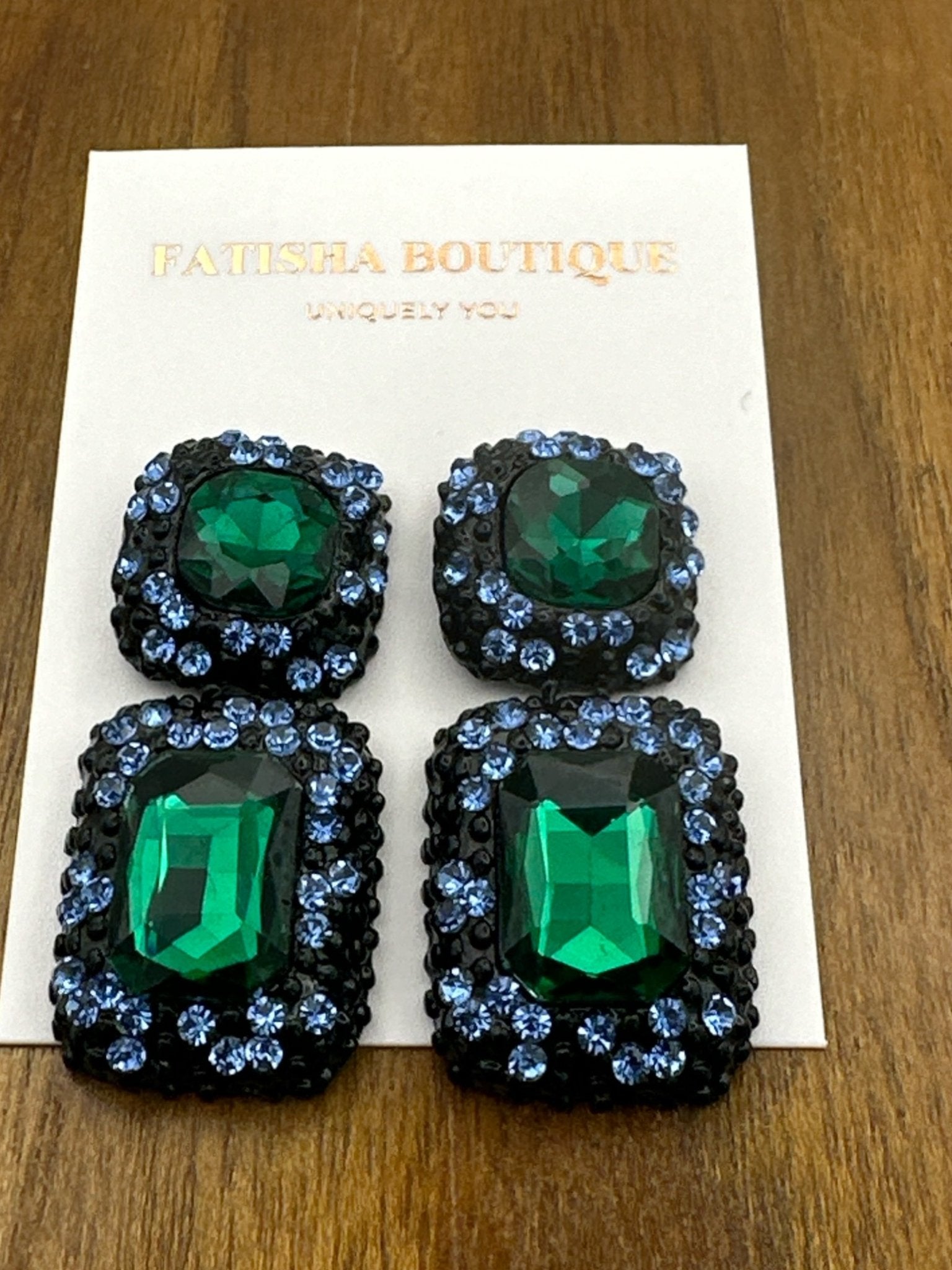 Elegant Diamante Rhinestone Stud Drop Earrings - Fatisha Boutique