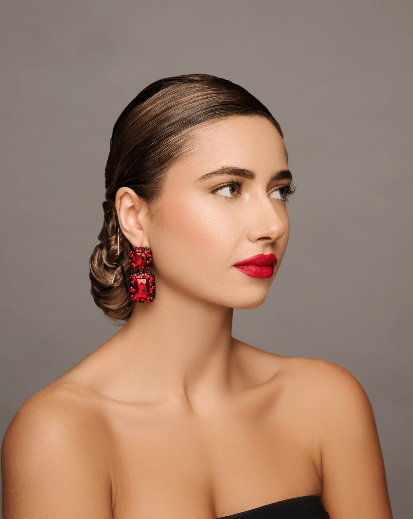 Elegant Diamante Rhinestone Stud Drop Earrings - Fatisha Boutique